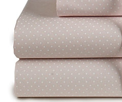 At Home Percale Dot 300TC Petal Pink King Sheet Set