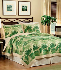 American Traditions Boca Palm Dreams Trees Green Twin Bed Quilt Set NEW