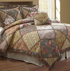 American Traditions Anas landscape Floral Patchwork Standard Pillow Sham NEW