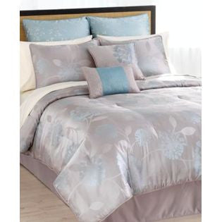 Arrow 8 Piece California King 8 Piece Silver Blue Monterey Comforter Set