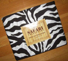 At Home Bedding, Safari Collection 250 Thread Count Zebra Print Twin Sheet Set NEW